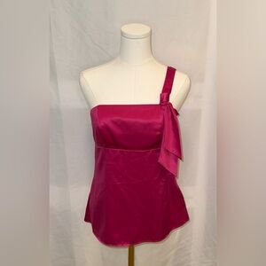 LOFT Fuchsia One-Shoulder Blouse